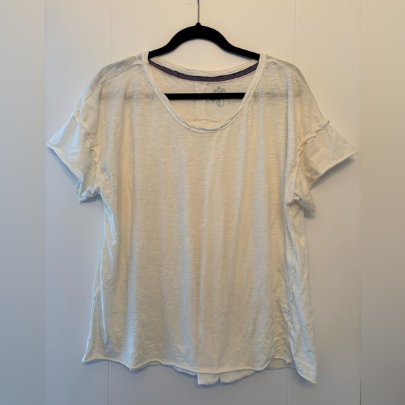 Anthropologie- PILCRO Cream Short Sleeve Top - Picture 1 of 4